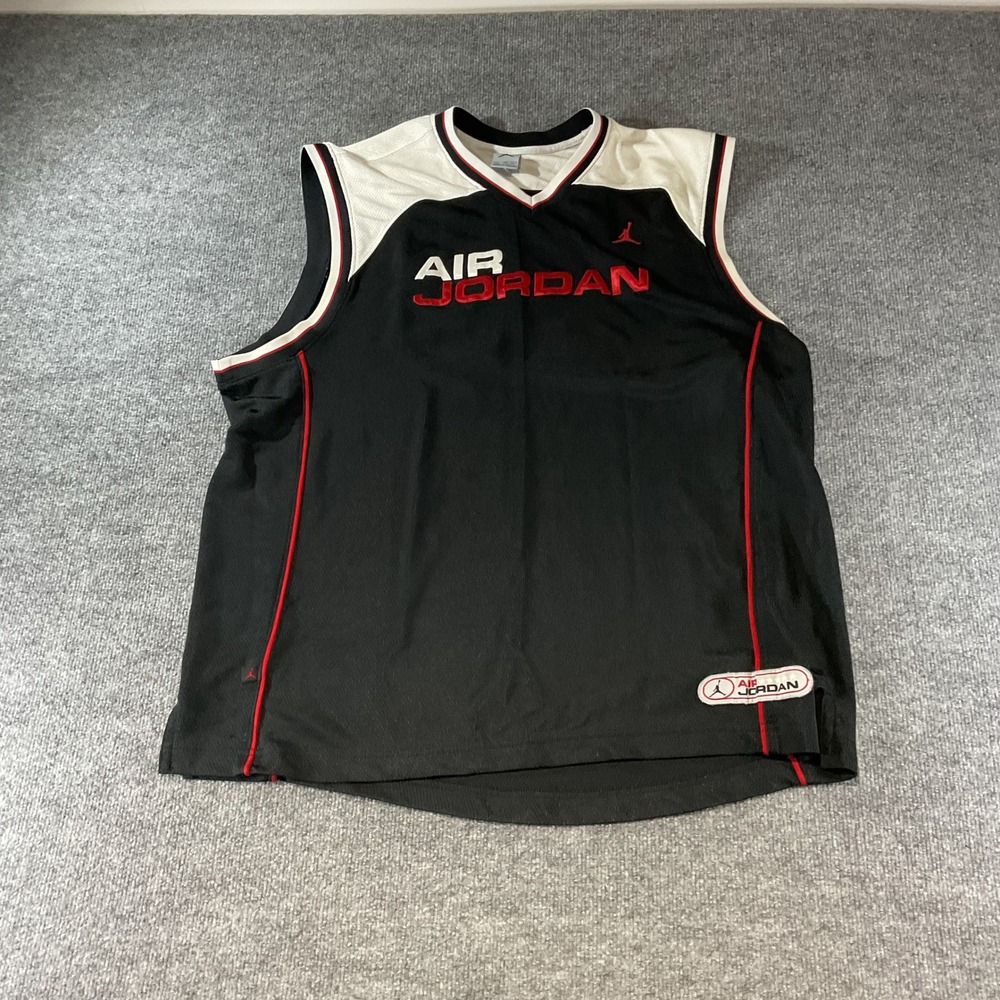 Vintage Air Jordan 23 Basketball Jersey Mens 3XL Black White Red Mesh Sleeveless